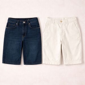 Womens Shorts Lot Size 14 CJ Banks White & Vera Wang Denim Stretch